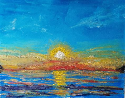 Medium Original Impressionist Painting Oil On Canvas Sunrise At