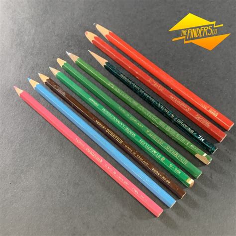 Lot X9 Vintage Used Grey Lead Pencils American Pencil Co Venus
