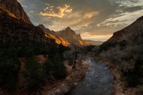 Sunset Over The Watchman Zion National Park Utah 5706x3804 Oc