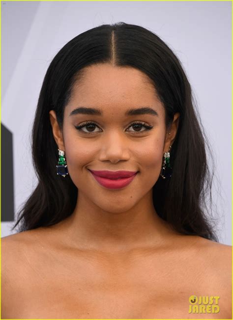 Laura Harrier Stuns In Bright Pink Gown At Sag Awards Photo Photos Just Jared