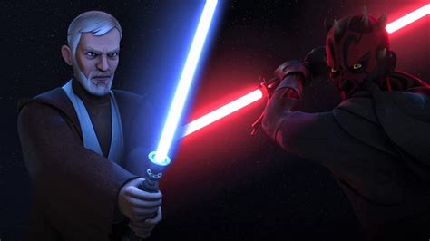Star Wars Rebels With Thick Lightsabers Obi Wan Vs Maul Youtube