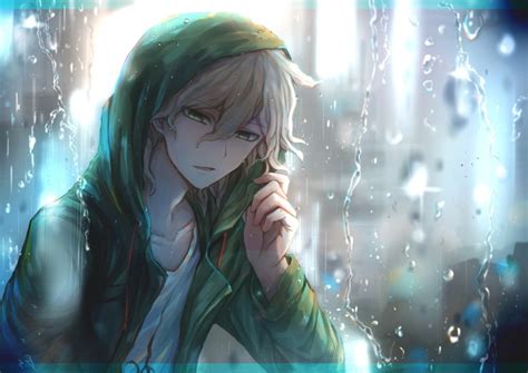 Wallpaper Raining Anime Games Komaeda Nagito Hoodie Danganronpa 2