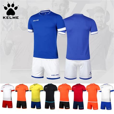 Kelme 2017 Men Soccer Team Uniforms Sets Custom Training Football Jersey Set Clothing