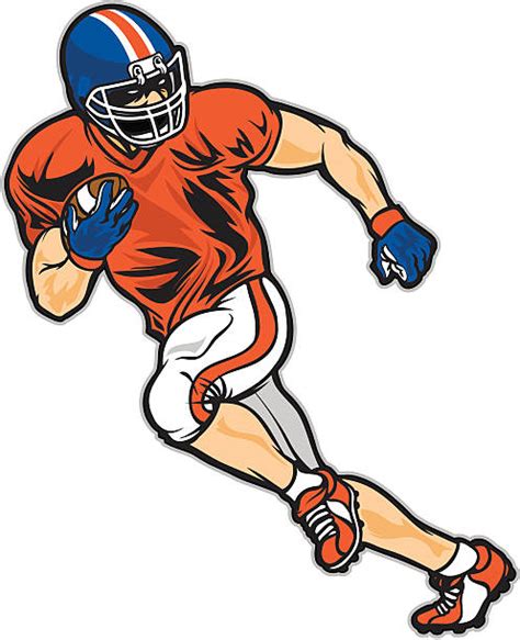 1000 American Football Player Running With Ball Stock Illustrations