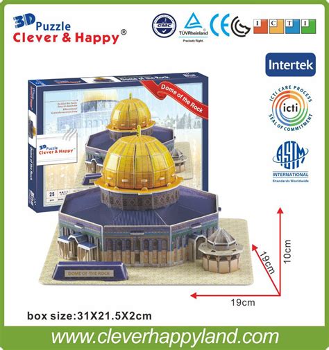 New Cleverandhappy Land 3d Puzzle Model Dome Of The Rock Adult Puzzle Diy