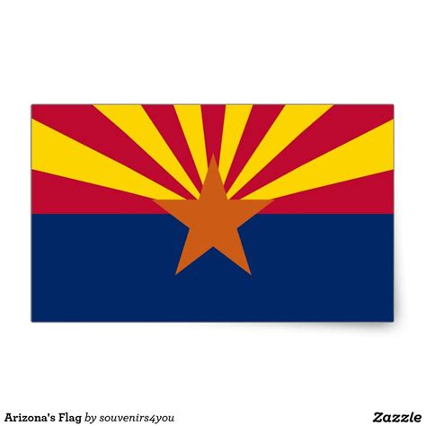 Arizonas Flag Rectangular Sticker Zazzle Sticker Flag Arizona