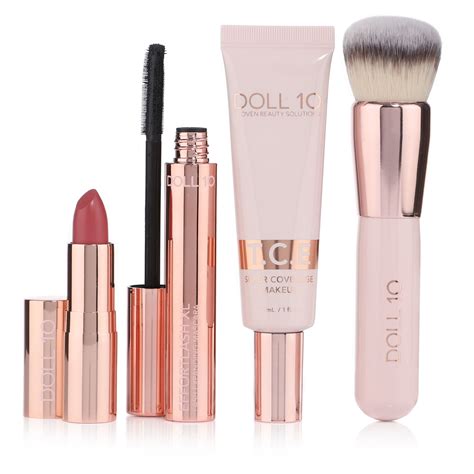 Doll 10 Beauty Make Up Set Foundation Pinsel Mascara And Lippenstift In
