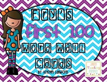 Fry words are divided into 6 levels, with 100 words in each level. Editable Fry's First 100 Word Wall Cards in Bright Chevron ...