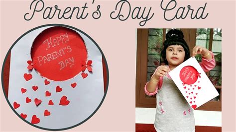 Parents Day Card Making Handmade Simple Parents Day Card Card For