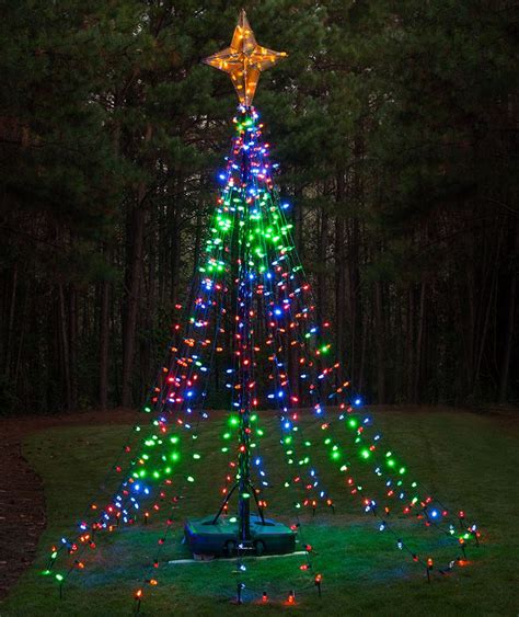 Diy Christmas Ideas Make A Tree Of Lights Using A Basketball Pole
