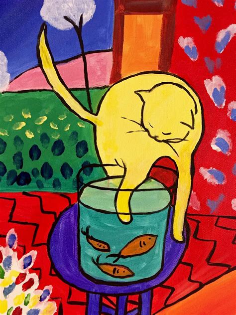 Cat With Red Fish Chat Aux Poissons Rouges Henri Matisse Canvas