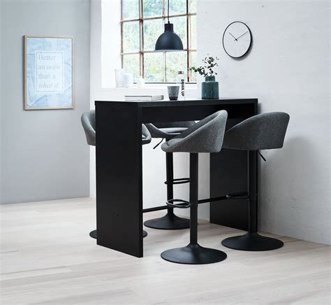 Bar stools are a great space saving option for additional seating in your dining room, kitchen or bar area. Bar table BROHAVE 50x120 black | JYSK