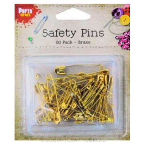 Brass Safety Pins Assorted Sizes 80pk Discount Craft