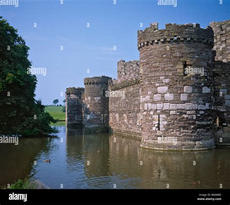 Moat And Outer Curtain Wall At Beaumaris Castle Built 1295 98 By King