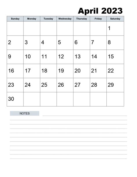 Printable Calendar April 2023 With Holidays Yearly Monthly