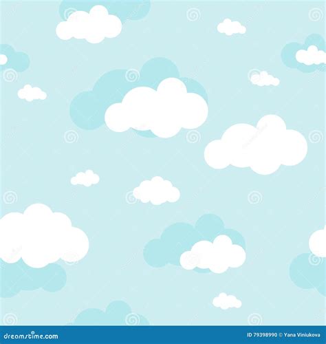 El Cielo Azul Con Las Nubes Vector El Fondo Inconsútil Ilustración del