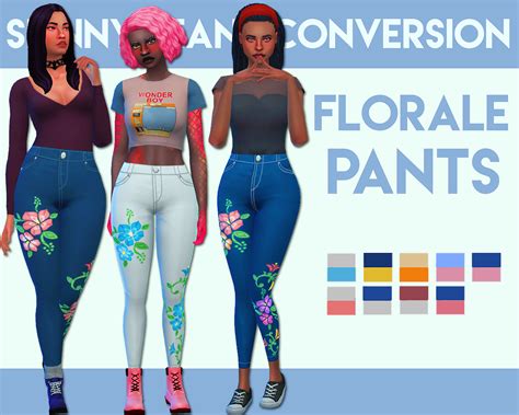 Sims 4 Mm Cc Maxis Match Floral Pattern Jeans Weepingsimmer Maxis