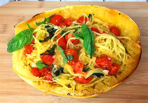 Spaghetti Squash With Tomato Basil And Garlic Recipeteacher