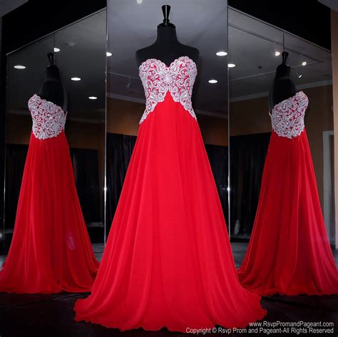 Red Strapless Sweetheart Neckline Long Dress Dresses Chiffon Prom