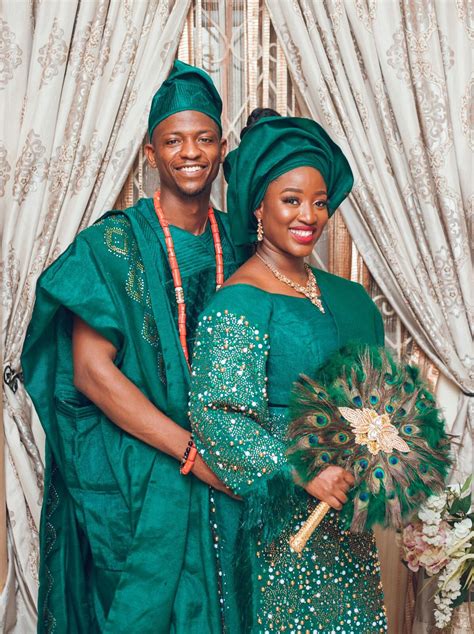 Classic Emerald Green Aso Oke Complete Set For Couple Etsy