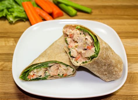 Lunch might be my least favorite meal. Buffalo Chicken Salad Wrap
