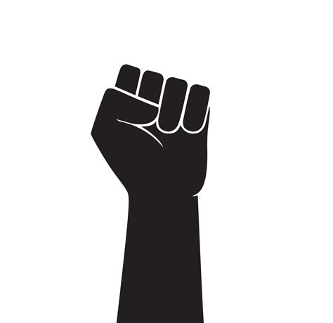 Raised Fist Vector Icon Human Hand Up In The Air 2047485 Vector Art At