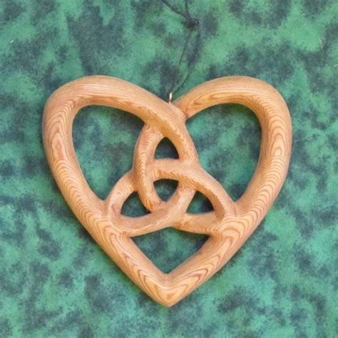 Trinity Heart Shaped Celtic Wood Carving Hearts Belief