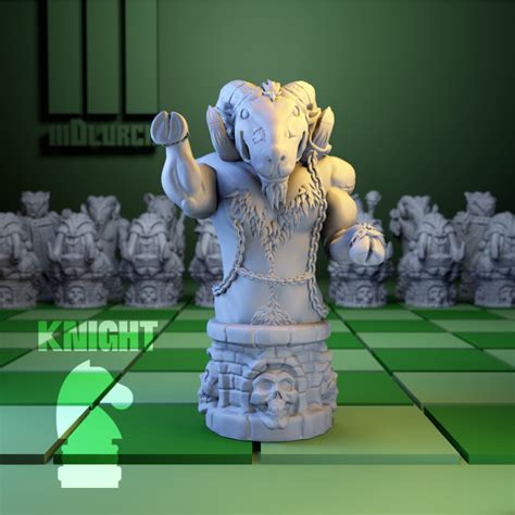 3d Printable Chess Knight Fantasy Style By Emanuel Vogt
