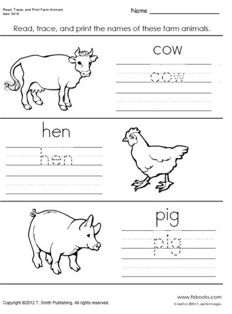 17 Farm Animal Vocabulary Worksheets
