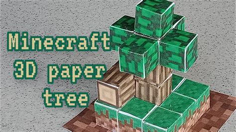 Building A Minecraft 3d Tree With Paper Minecraft Papercraft Youtube