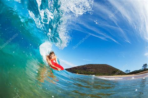 Body Boarder Surf Blue Ocean Wave Fotografía De Stock © Epicstockmedia