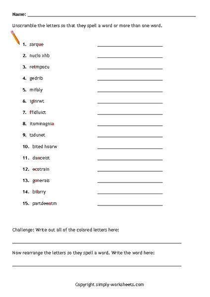 Spelling Anagrams Lesson Plan For 5th 6th Grade Lesson Planet