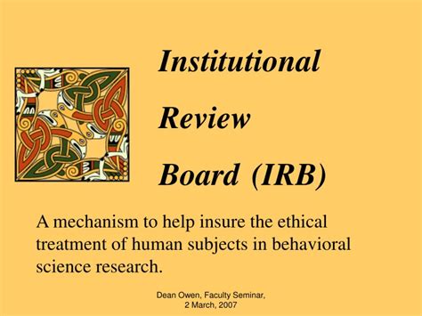 Ppt Institutional Review Board Irb Powerpoint Presentation Free