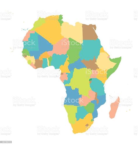 Colorful Vector Africa Map Stock Illustration Download Image Now