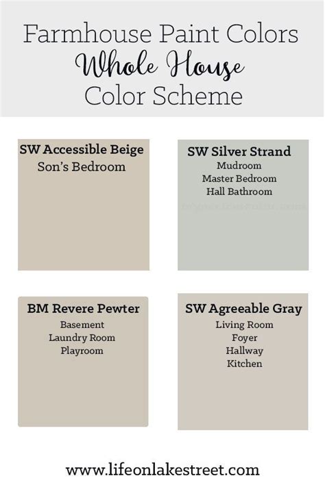 Farmhouse Paint Color Palettes Favorite Paint Colors Blog