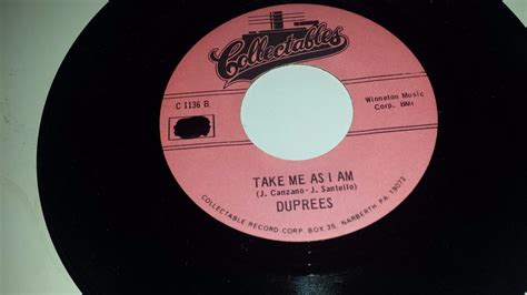 Duprees Take Me As I Am You Belong To Me Collectables 1136 45 7 Vinyl Ebay