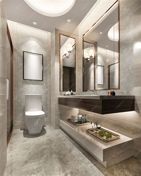 Premium Photo Luxury Modern Design Bathroom And Toilet