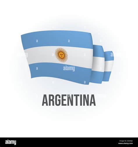 Bandera Vectorial De Argentina Bandera Argentina Ondeando Ilustración Vectorial Imagen Vector