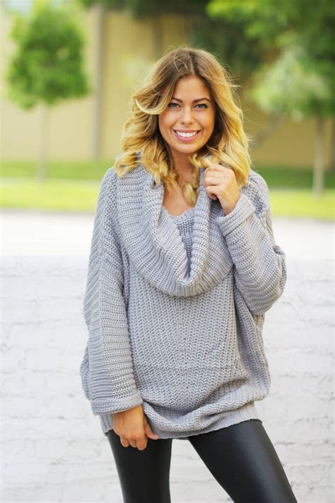 Silver Knit Oversized Sweater | Knit Sweater - Saved by the Dress