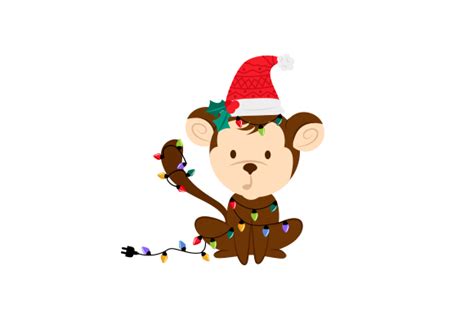 Christmas Monkey Svg Cut File By Creative Fabrica Crafts · Creative Fabrica
