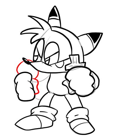 How To Draw Tails Fnf Tails Halloween Sketchok Easy Drawing Guides