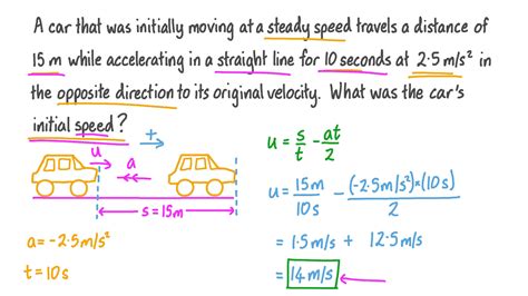 Question Video Finding The Initial Speed Of An Accelerating Object Nagwa