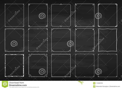 Chalk Frame Set Stock Vector Illustration Of Drawing 116268792