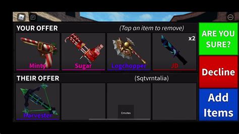 Offering For Harvester Mm2 Roblox Youtube