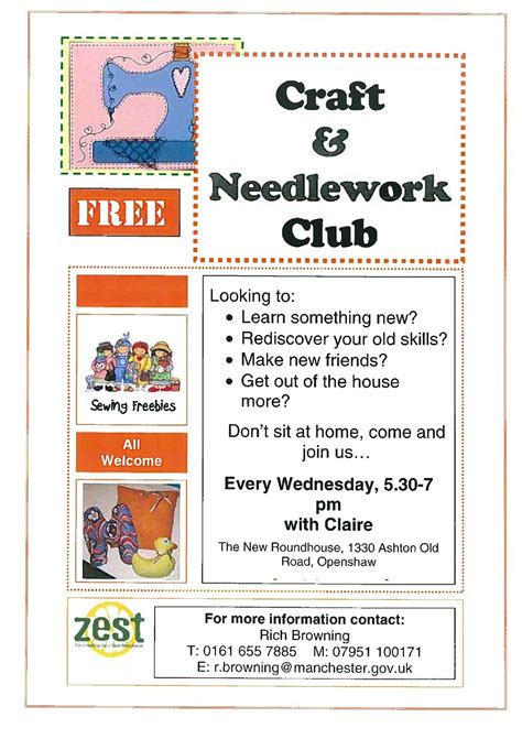 Zest Activities North Manchester East Manchesters Sewing And
