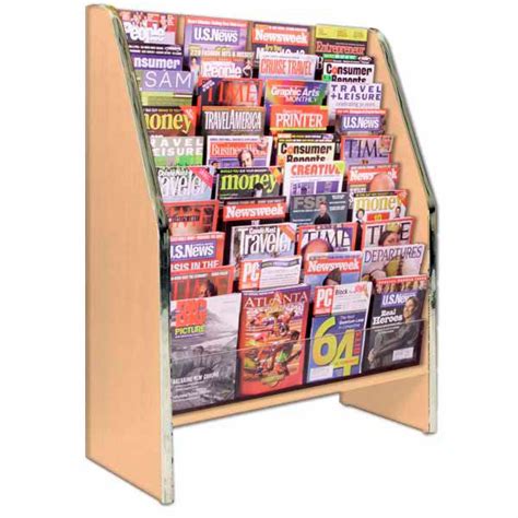 Magazine Display Racks Magazine Display Rack 10 Shelf Wood Grain