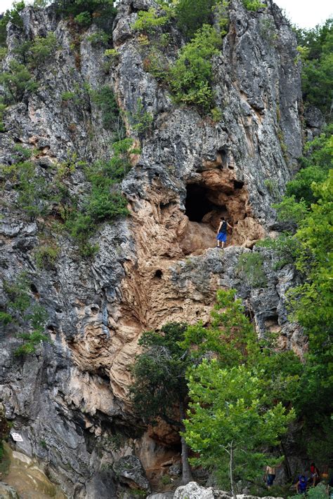 Cave Entrance On Mountain Cliff Free Stock Photo - Public Domain Pictures