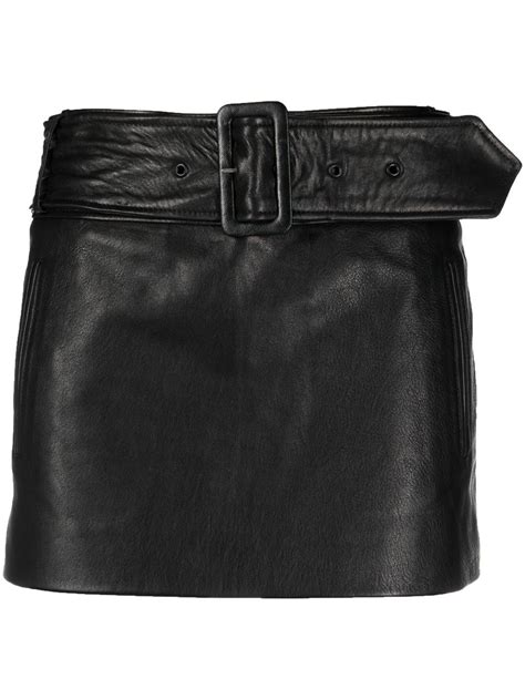 Jacob Lee Low Rise Leather Mini Skirt Farfetch