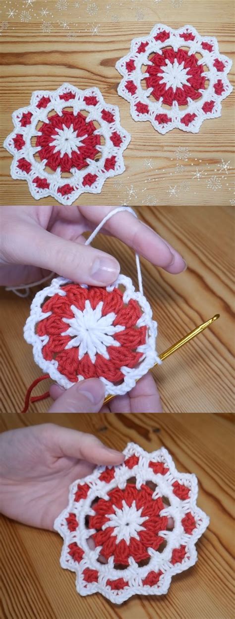 Christmas Crochet Coaster Tutorial