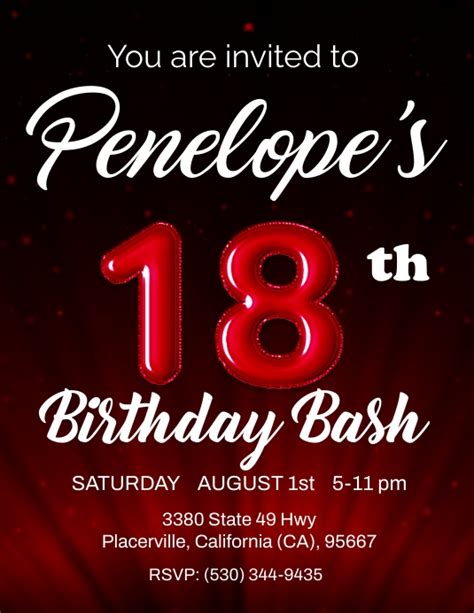 18th Birthday Template Postermywall
